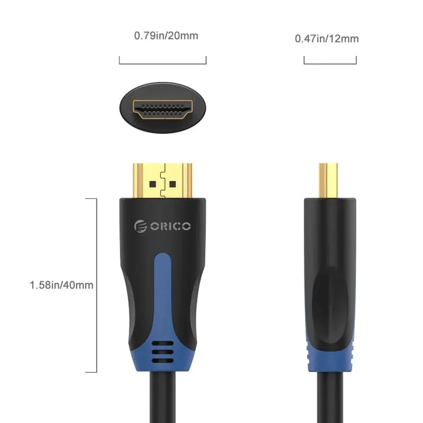 Cáp HDMI 2m Orico HM14-20-BK chuẩn 1.4 hỗ trợ 4K, chống nhiễu thumb 4