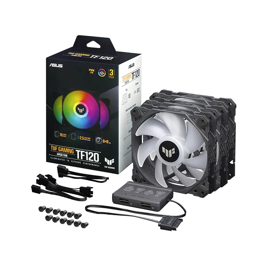 Fan Case Asus TUF GAMING TF120 ARGB 3IN1 ( Pack 3 Fan 12cm / Có Hub) thumb 3
