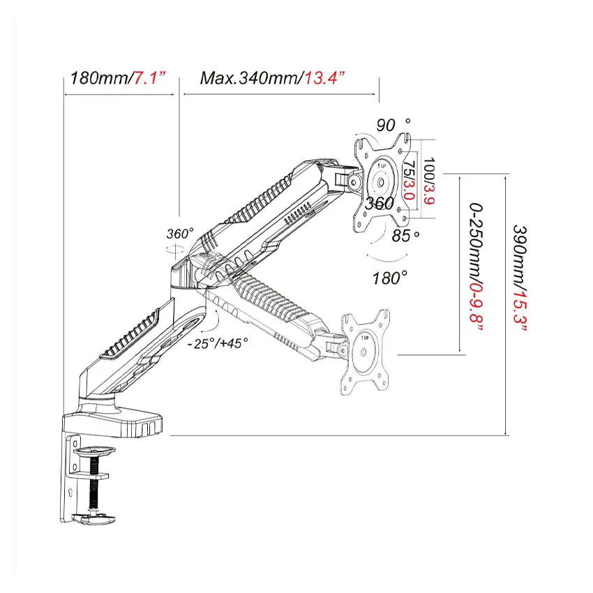 Giá Treo Màn Hình EDRA EMA7301 Màu Đen (15 inch - 29 inch) thumb 4