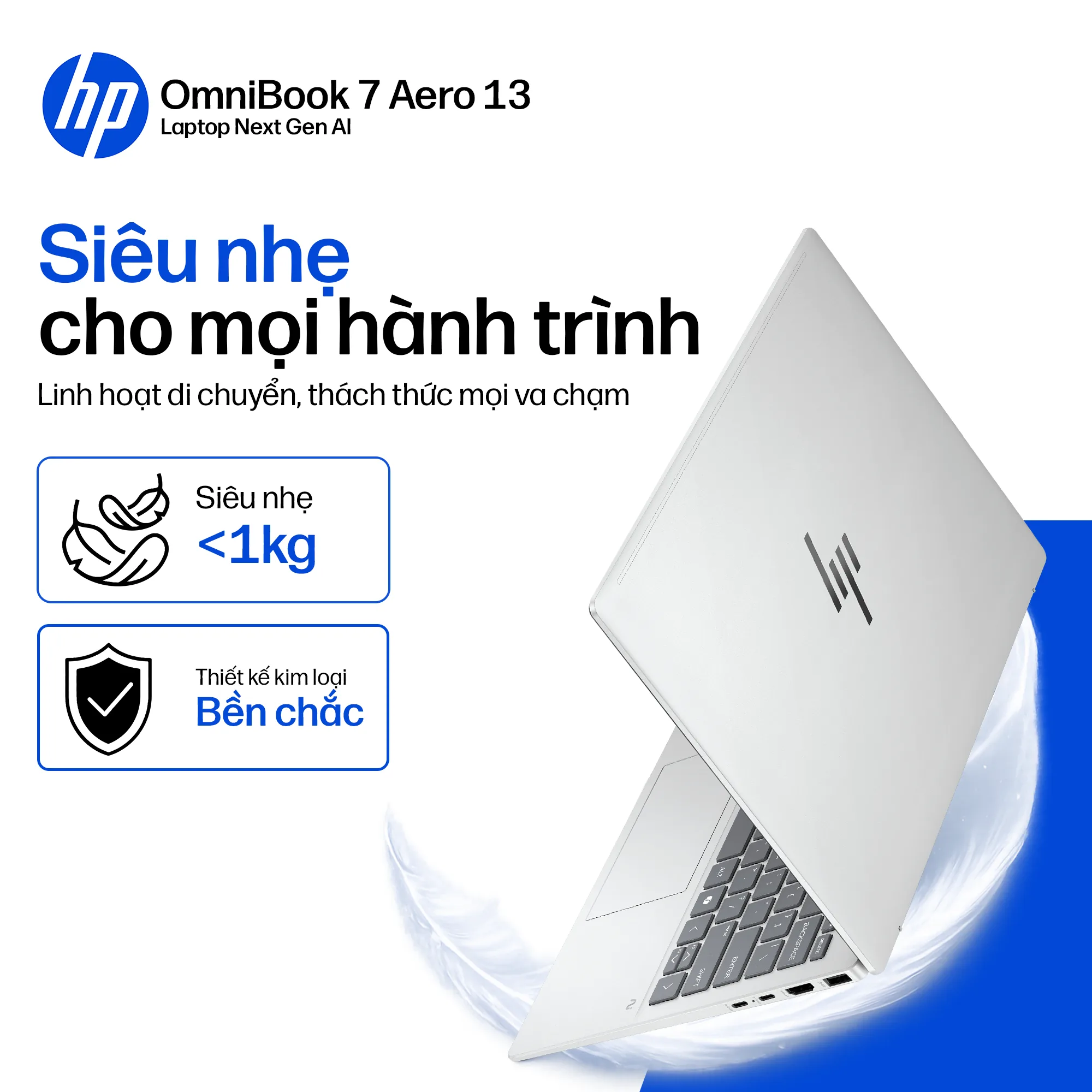 Laptop HP OmniBook 7 13-bg1083AU (BZ7R9PA) (Ryzen AI 7 350/32GB RAM/512GB SSD/13.3 WUXGA/Win11&amp;OfficeHS24+365/Bạc) thumb 3
