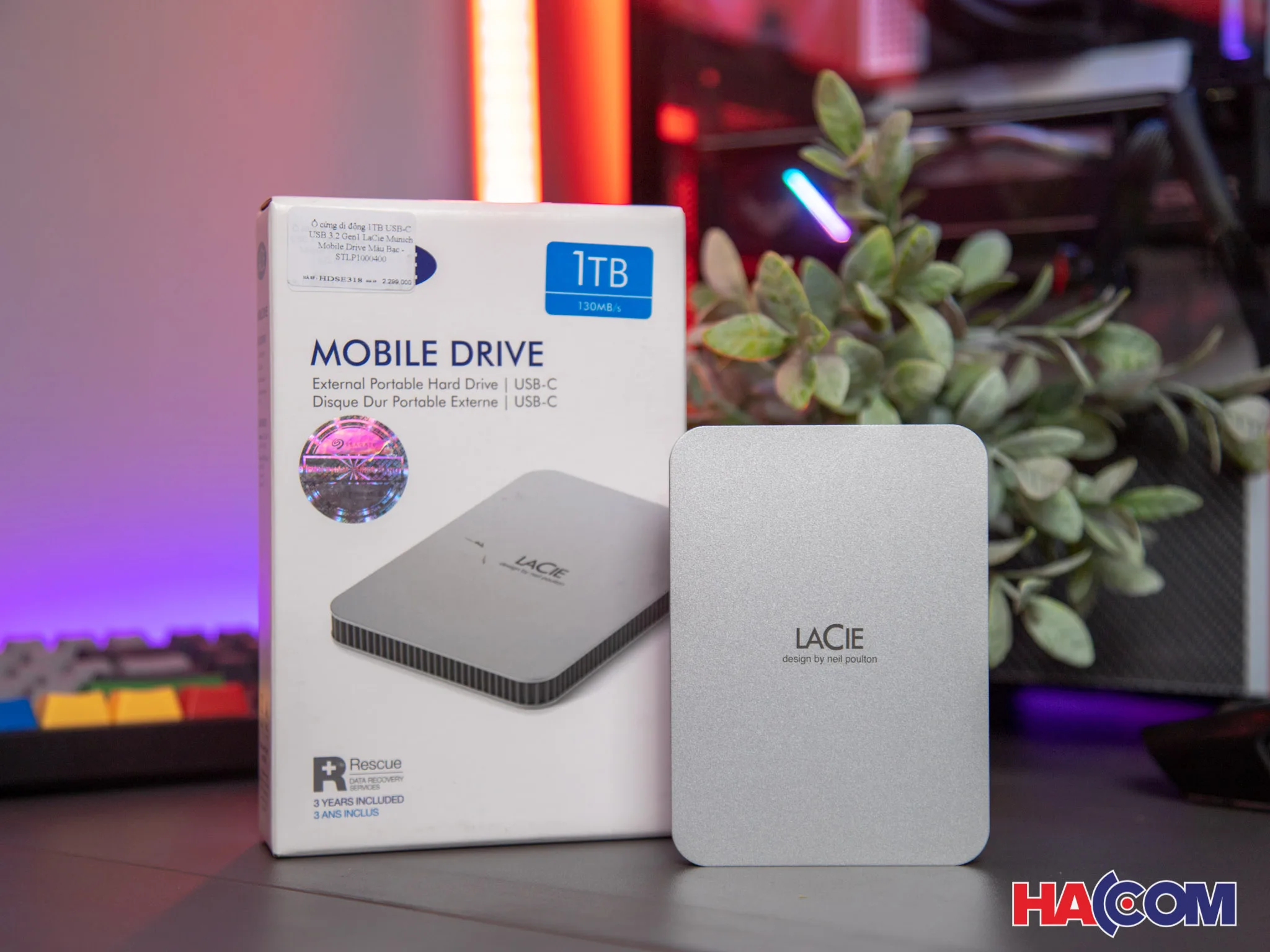 Ổ cứng di động 1TB USB-C USB 3.2 Gen1 LaCie Munich Mobile Drive Màu Bạc - STLP1000400 thumb 8
