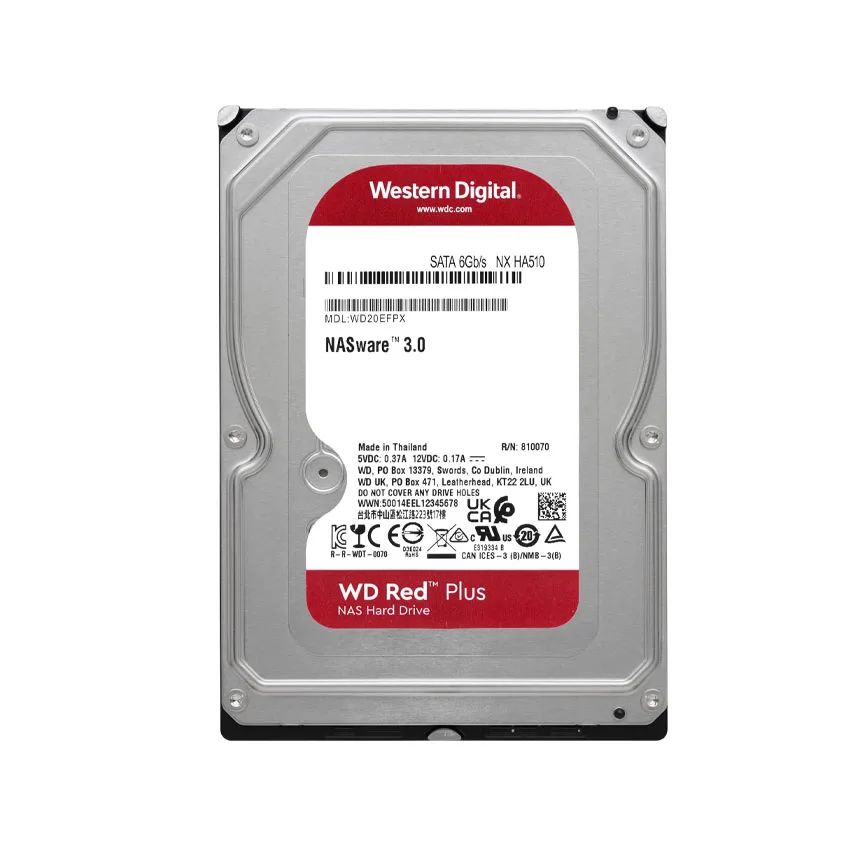 Ổ Cứng HDD WD 4TB Red Plus 3.5 inch, 5400RPM, SATA III, 256MB Cache (WD40EFPX)