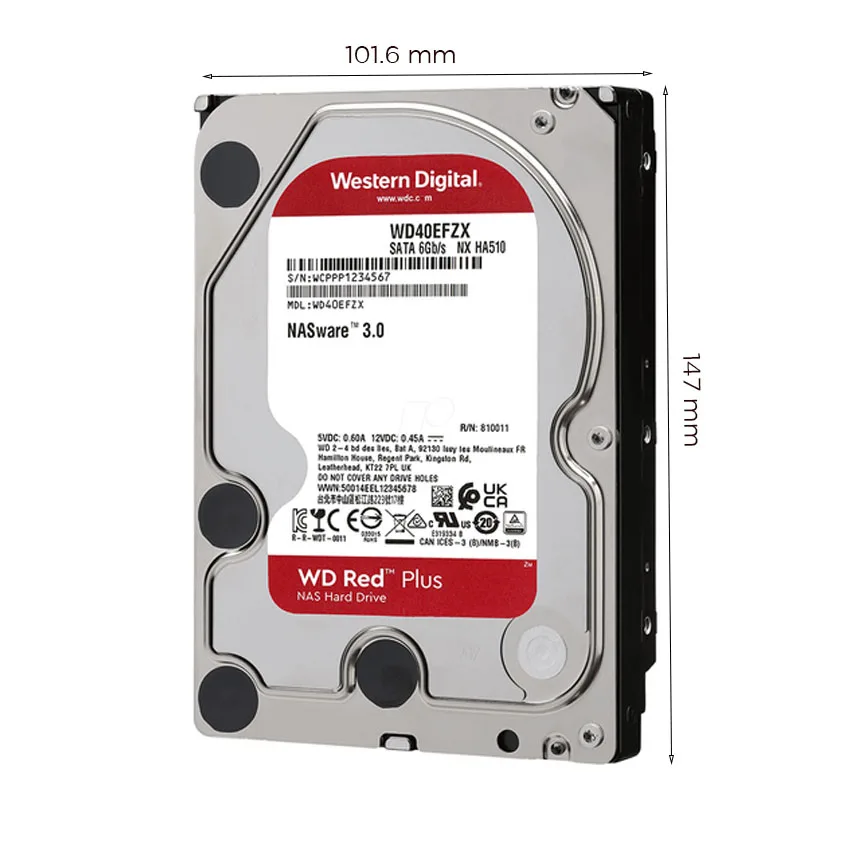 Ổ Cứng HDD WD 6TB Red Plus 3.5 inch, 5400RPM, SATA III, 256MB Cache (WD60EFPX) thumb 4