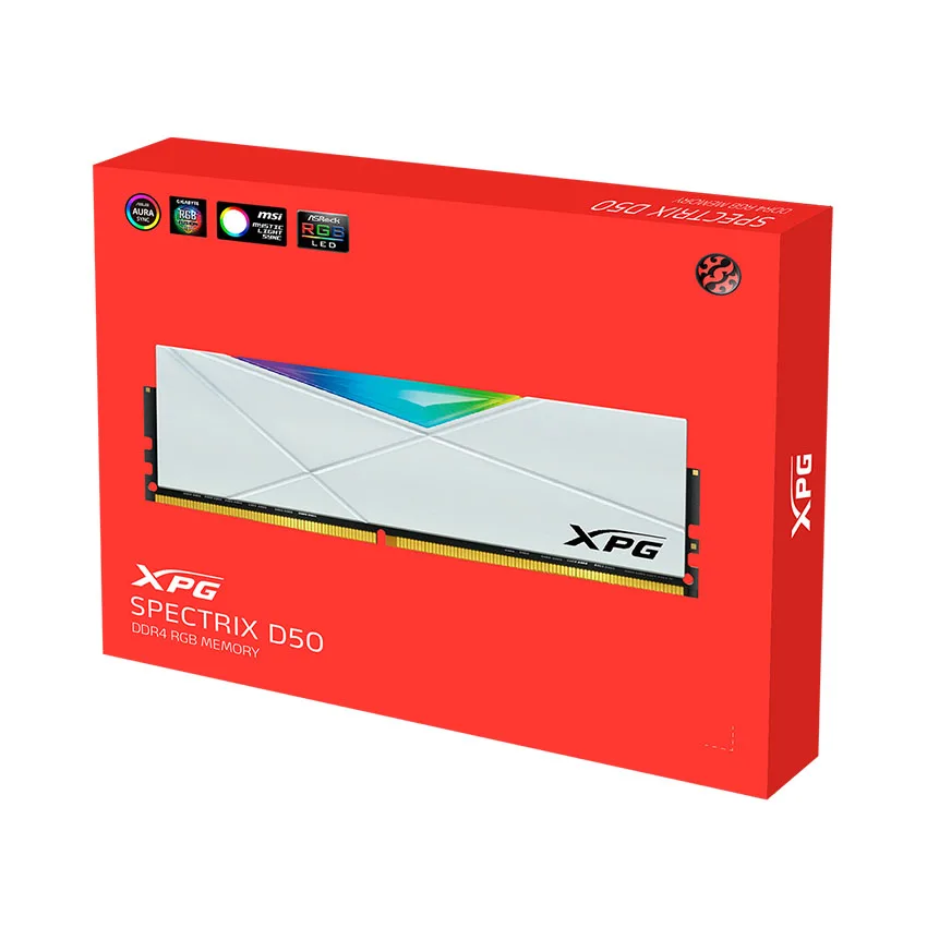 Ram Desktop Adata XPG Spectrix D50 RGB White (AX4U320016G16A-SW50) 16GB (1x16GB) DDR4 3200Mhz thumb 3