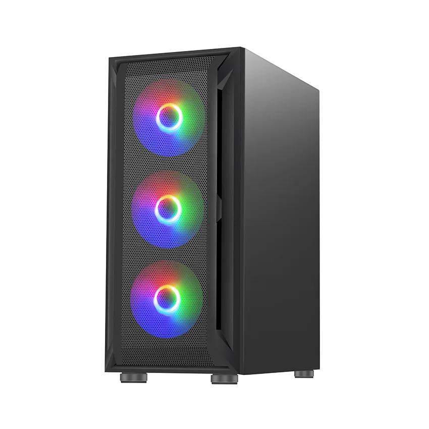 Vỏ case KENOO ESPORT AF302-3F Black   (Mid Tower / Màu Đen ) thumb 4
